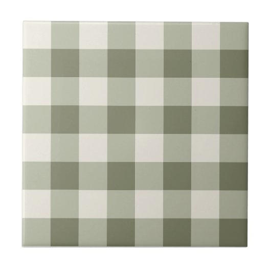 Classic Green Farmhouse Gingham Style タイル (正面)