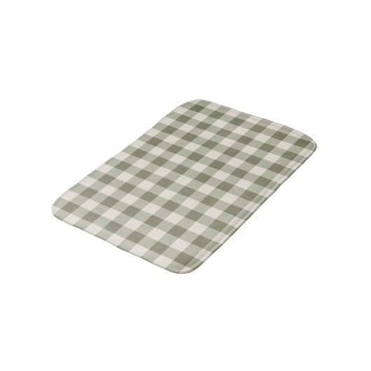 Classic Green Farmhouse Gingham Style バスマット (アングル)