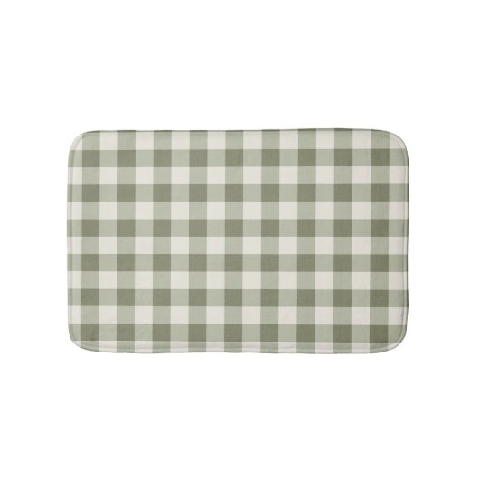 Classic Green Farmhouse Gingham Style バスマット (正面)