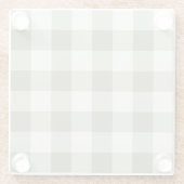 Classic Green Farmhouse Gingham Style Napkins ガラスコースター (裏面)