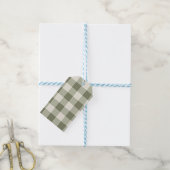 Classic Green Farmhouse Gingham Style Napkins ギフトタグ (より糸付き)