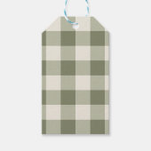 Classic Green Farmhouse Gingham Style Napkins ギフトタグ (正面)