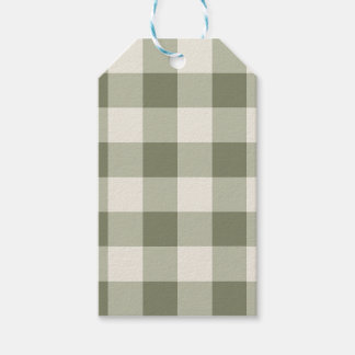 Classic Green Farmhouse Gingham Style Napkins ギフトタグ