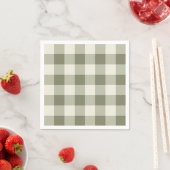 Classic Green Farmhouse Gingham Style Napkins スタンダードカクテルナプキン (インサイチュ)