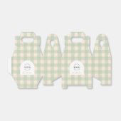 Classic green gingham preppy wedding favor boxes フェイバーボックス (折り畳みなし)
