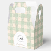 Classic green gingham preppy wedding favor boxes フェイバーボックス (オープン)