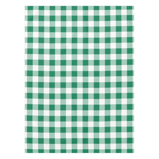 Classic Green Gingham Seamless Pattern テーブルクロス (正面)