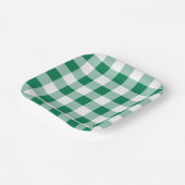 Classic Green Gingham Seamless Pattern ペーパープレート (傾斜あり)