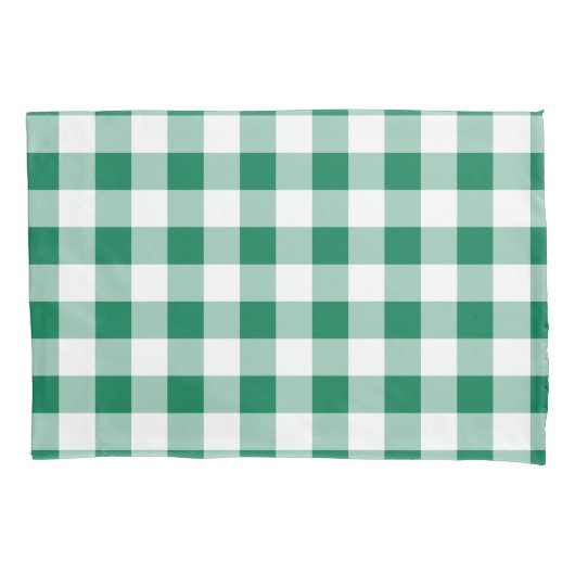 Classic Green Gingham Seamless Pattern 枕カバー (正面)