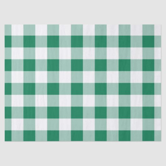 Classic Green Gingham Seamless Pattern 薄葉紙 (正面)