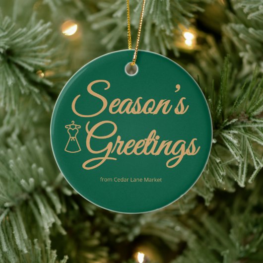 Classic Green & Gold Logo Ornament セラミックオーナメント (ツリー)