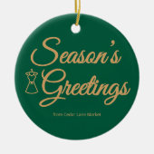 Classic Green & Gold Logo Ornament セラミックオーナメント (正面)