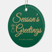 Classic Green & Gold Logo Ornament セラミックオーナメント (左)