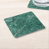 Classic Green Marble Drink Coasters スクエアペーパーコースター (アングル)