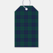 Classic Green Navy Plaid Bear Baby Shower  ギフトタグ (裏面)
