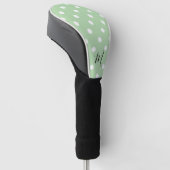 Classic Green Pattern Monogram Polka Dot ゴルフヘッドカバー (アングル)