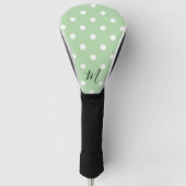 Classic Green Pattern Monogram Polka Dot ゴルフヘッドカバー (正面)