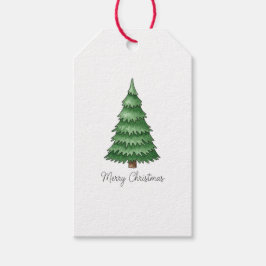 Classic Green Pine Tree Happy Holidays Tag ギフトタグ