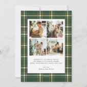 Classic Green Plaid 5 Photo Christmas シーズンカード (裏面)