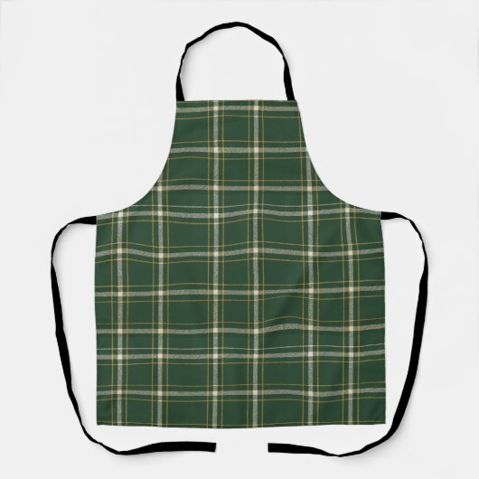 Classic Green Plaid Christmas エプロン (正面)
