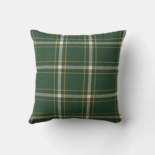 Classic Green Plaid Christmas クッション (裏面)