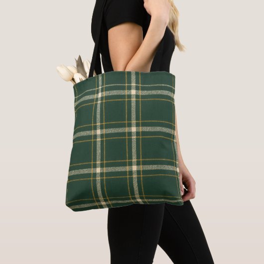 Classic Green Plaid Christmas トートバッグ (クローズアップ)