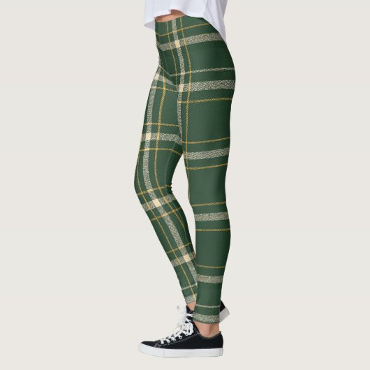 Classic Green Plaid Christmas レギンス (左)