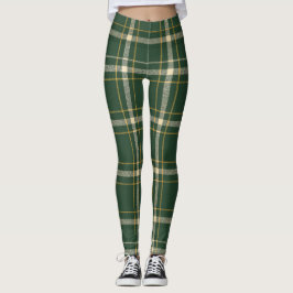 Classic Green Plaid Christmas レギンス