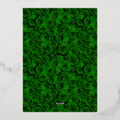 Classic Green Roses 18th Birthday Debut Silver 箔招待状 (裏面)