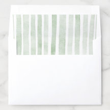 Classic Green Striped Wedding Envelope Liner