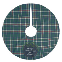Classic Green Tartan Plaid Custom Tree Skirt ブラッシュドポリエステルツリースカート