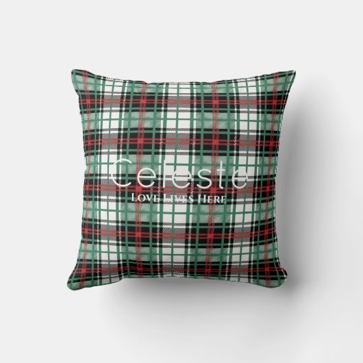 Classic Green Tartan Plaid Pattern Design  クッション (裏面)