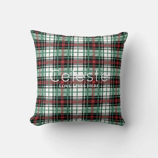 Classic Green Tartan Plaid Pattern Design  クッション (正面)