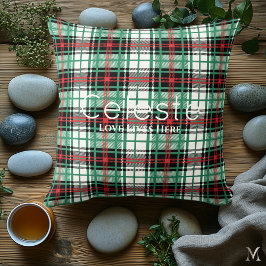 Classic Green Tartan Plaid Pattern Design  クッション
