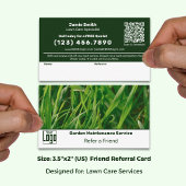 Classic Green & White Custom Image Lawn Service 紹介カード