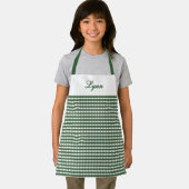 Classic Green & White Gingham | Personalized Name エプロン (インサイチュ)