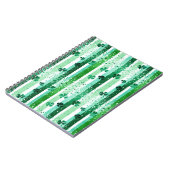 Classic Green White Vertical Stripes Shamrocks ノートブック (左側)