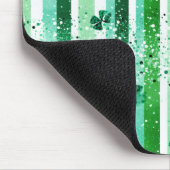Classic Green White Vertical Stripes Shamrocks マウスパッド (コーナー)
