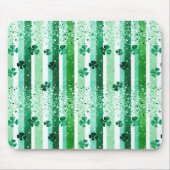 Classic Green White Vertical Stripes Shamrocks マウスパッド (正面)