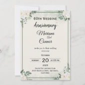 Classic Greenery Wedding Anniversary Invitations 招待状 (正面)