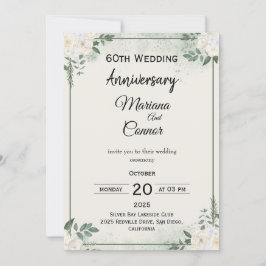 Classic Greenery Wedding Anniversary Invitations 招待状