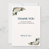 Classic Greenery Wedding Thank You 招待状 (正面)