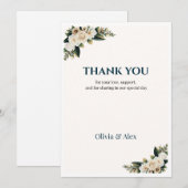 Classic Greenery Wedding Thank You 招待状 (正面/裏面)