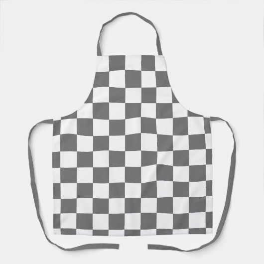 Classic grey checkerboard エプロン (正面)