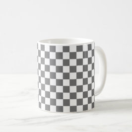 Classic grey checkerboard  コーヒーマグカップ