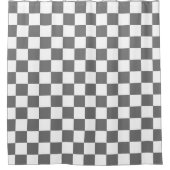 Classic grey checkerboard  シャワーカーテン (正面)