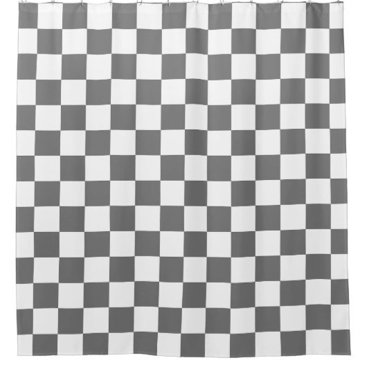 Classic grey checkerboard  シャワーカーテン (正面)