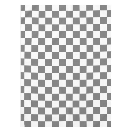 Classic grey checkerboard テーブルクロス (正面)