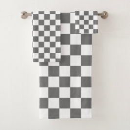 Classic grey checkerboard バスタオルセット