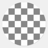 Classic grey checkerboard ラウンドシール (正面)